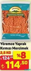 YÖREMCE YAPRAK KIRMIZI MERCİMEK 2,5 KG YÖREMCE YAPRAK KIRMIZI MERCİMEK 2,5 KG